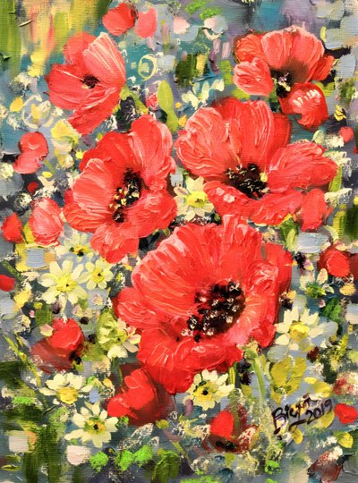 Lebendige Rote Mohnblumen von Anda Bieza