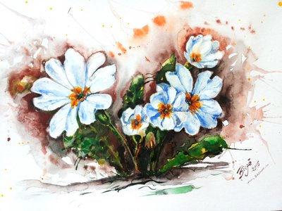 Lebendige Aquarell Blumen von Anda Bieza