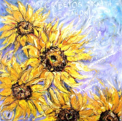 Lebendige gelbe Sonnenblumen von Anda Bieza