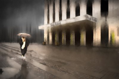 Regnerische Stadt Einsamkeit von Anders Hammarstrom