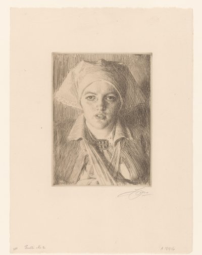 Porträt von Gulli von Anders Leonard Zorn (signed by artist)