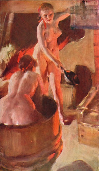 Mädchen aus Dalarna beim Baden, 1908, 1931 von Anders Leonard Zorn