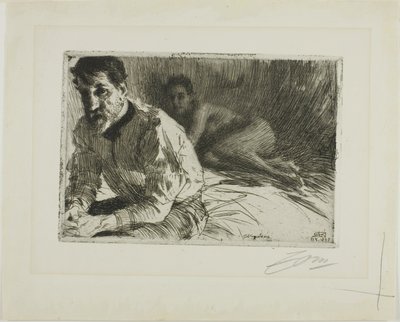 Augustus Saint-Gaudens II (Saint-Gaudens und sein Modell) von Anders Leonard Zorn
