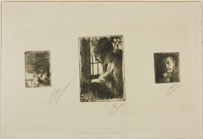 Mädchenkopf; Bauernmädchen am Fenster von Anders Zorn