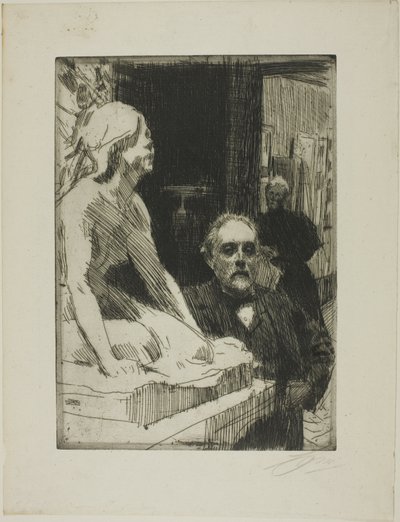 Pontus Fürstenberg und seine Frau (stehend neben Hasselbergs "Frosch") von Anders Zorn