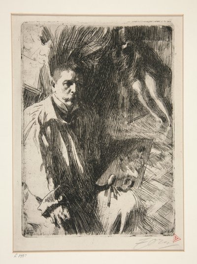 Selbstporträt mit Modell II von Anders Zorn
