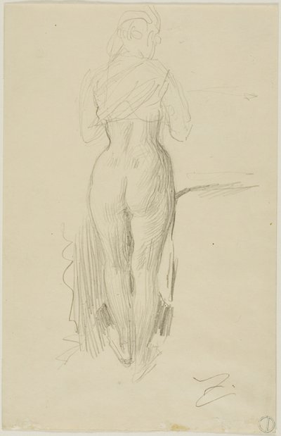 Stehende weibliche Figur von hinten gesehen von Anders Zorn