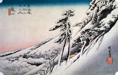 Klares Wetter nach Schnee in Kameyama, aus 53 Stationen von Tokaido, 1832 von Ando Hiroshige