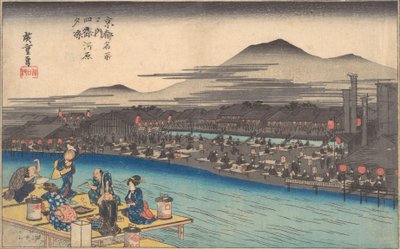 Abkühlung am Abend in Shijogawara, ca. 1834 von Ando Hiroshige