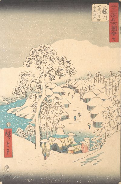 Fujikawa, Sanchu Yamanaka no Sato Miyajiyama, 7. Monat Hasenjahr 1855 von Ando Hiroshige