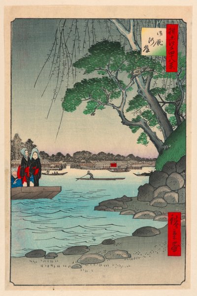 Omnaya-Flussufer (Omnya-Gashi) aus der Serie Einhundert berühmte Ansichten von Edo von Ando Hiroshige