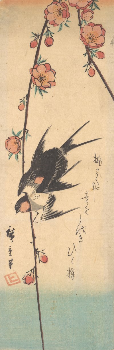 Birnenblüten und Schwalben von Ando Hiroshige