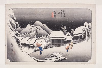 Kanbara: Nachtschnee (Kanbara, yoru no yuki) von Ando or Utagawa Hiroshige