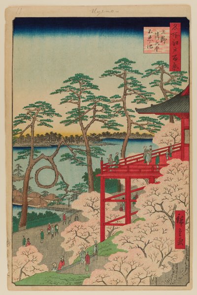 Kiyomizu Halle und Shinobazu Teich in Ueno von Ando or Utagawa Hiroshige