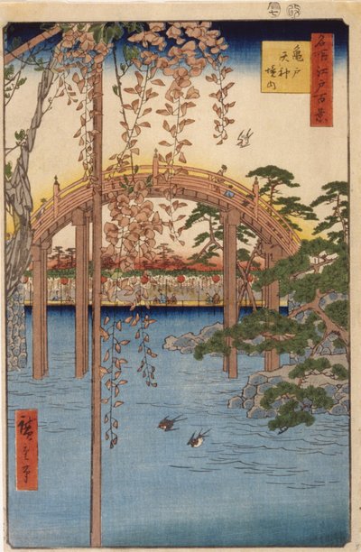 Bezirk des Tenjin-Schreins in Kameido von Ando or Utagawa Hiroshige
