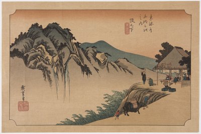 Sakanoshita: Fudesute-Berg von Ando or Utagawa Hiroshige