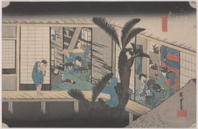 Szene in einem Gasthaus von Ando or Utagawa Hiroshige