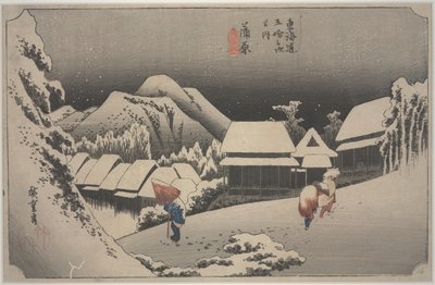 Schnee bei Nacht von Ando or Utagawa Hiroshige
