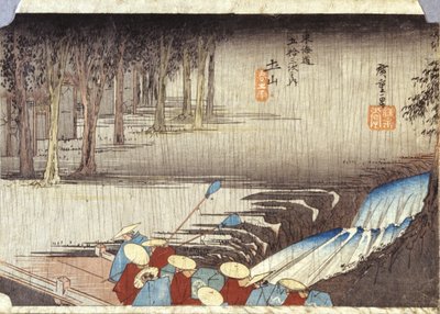 Tsuchiyama, Frühlingsregen von Ando or Utagawa Hiroshige