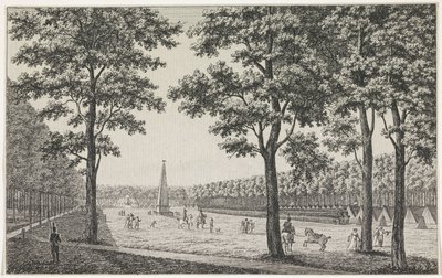 Ansicht des französischen Lagers auf dem Malieveld in Den Haag zur Feier der Thronbesteigung von Ludwig Napoleon von André