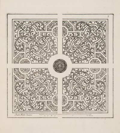 Entwurf für Parterre, aus Theatre des Plans et Jardinages, veröffentlicht 1652 von André Mollet