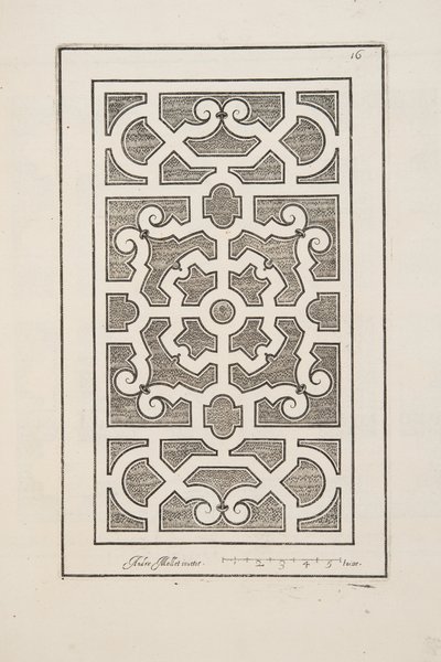 Entwurf für Parterre, aus Theatre des Plans et Jardinages, veröffentlicht 1652 von André Mollet