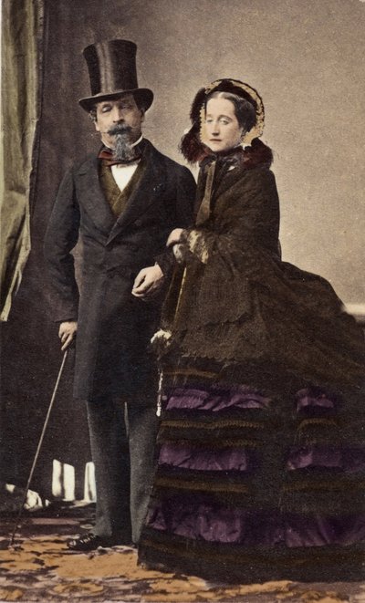 Napoleon III. und Kaiserin Eugenie von Disderi (1819-1889) - circa 1865 - Digitale Kolorierung von Andre Adolphe Eugene Disderi