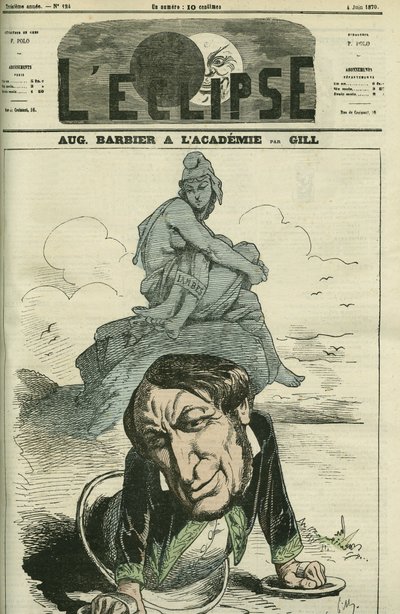 Auguste Barbier (1805-1882), französischer Dichter, 1869 in die Französische Akademie gewählt. Titelbild in „L