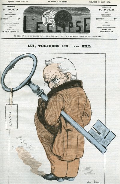 Karikatur von Adolphe Thiers (1797-1877), französischer Staatsmann. Titelblatt in „L