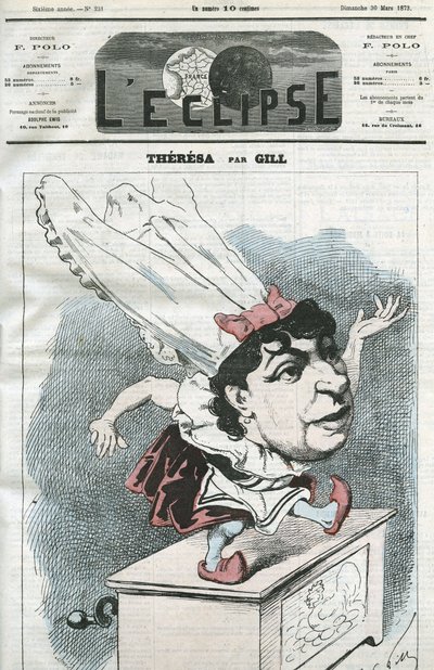 Karikatur von Emma Valendon alias Theresa (1837-1913), französische Volkssängerin von Andre Gill