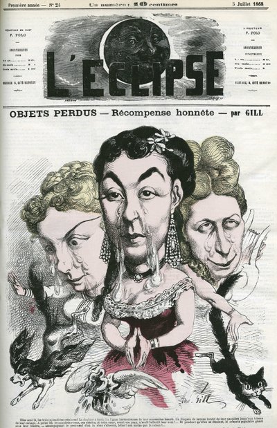 Illustration von „Verlorene Objekte“, Lieder, die die Geschichten von 3 Frauen erzählen, die ihren Hund, ihre Geldbörse und ihre Katze verloren haben. Cover in „L