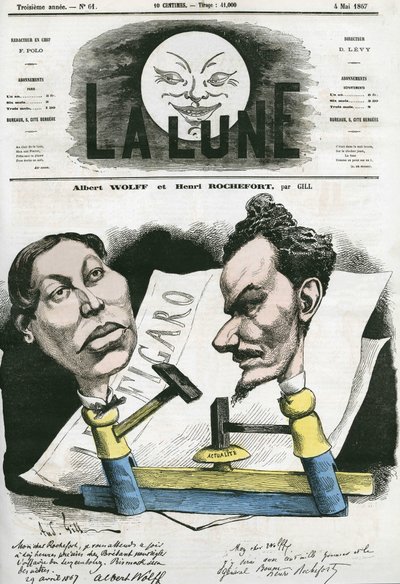 Porträt von Albert Wolff und Henri Rochefort (1831-1913), französischer Journalist und Politiker von Andre Gill