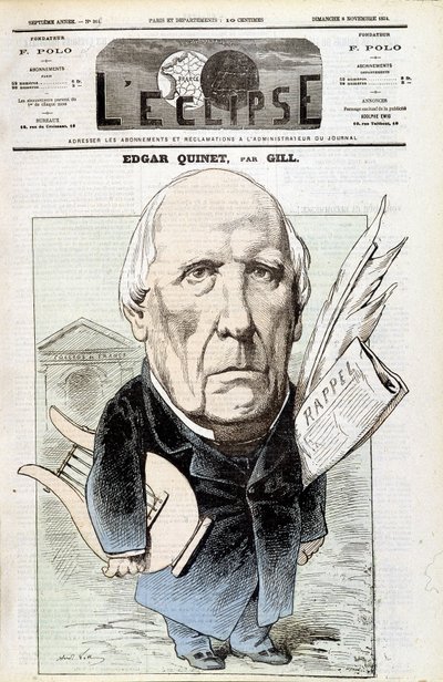 Porträt von Edgar Quinet, französischer Historiker (1803-1875). In L