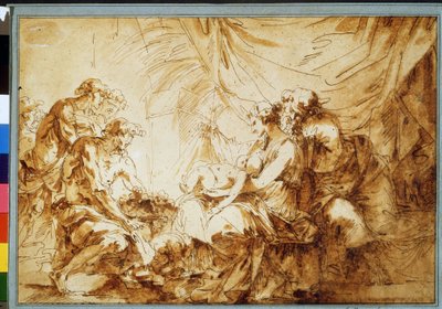 Die Anbetung des Christkindes von Andre Jean Lebrun