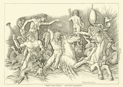 Schlacht der Tritonen (Gravur) von Andrea (after) Mantegna