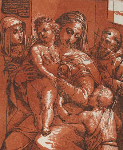 Madonna und Kind begleitet von Heiligen, 1585 von Andrea Andreani
