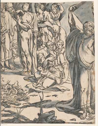Moses zerbricht die Gesetzestafeln (zweiter Teil) von Andrea Andreani