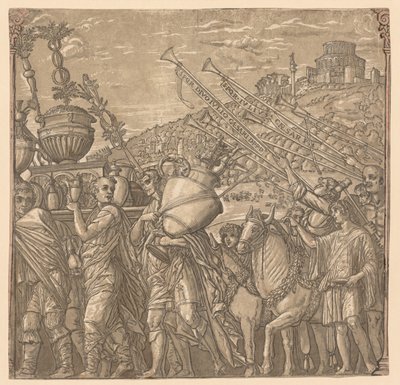 Der Triumph von Julius Caesar: Soldaten tragen Vasen, 1593-99 von Andrea Andreani