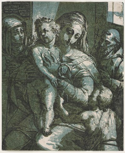 Jungfrau und Kind mit St. Johannes, St. Katharina von Siena und St. Franziskus, 1585 von Andrea Andreani