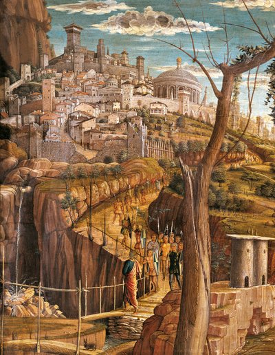 Agonie im Garten (Detailansicht von Jerusalem) von Andrea Mantegna