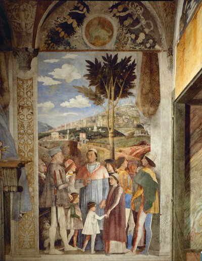 Lodovico Gonzaga erwartet die Rückkehr seines Sohnes, Kardinal Francesco Gonzaga, aus Rom von Andrea Mantegna