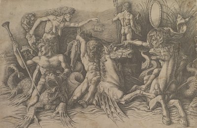Die Schlacht der Meeresgötter (linker Teil eines Frieses), ca. 1485-88 von Andrea Mantegna