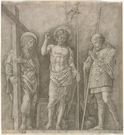 Der auferstandene Christus zwischen St. Andreas und Longinus von Andrea Mantegna