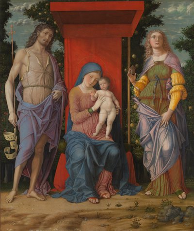 Die Jungfrau mit dem Kind und Heiligen von Andrea Mantegna