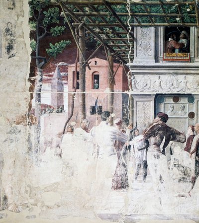 Die Verurteilung des Heiligen Christophorus (Detail) von Andrea Mantegna