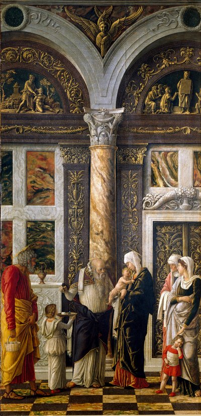Uffizien-Polyptychon: „Beschneidung“ rechter Teil von Andrea Mantegna