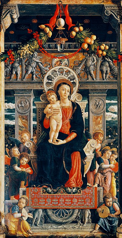 Thronende Jungfrau Maria (Detail) von Andrea Mantegna