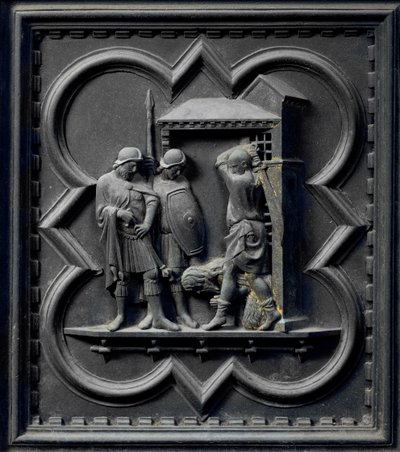 Die Enthauptung von Johannes dem Täufer, sechstes Panel der Südtüren des Baptisteriums von San Giovanni, 1336 von Andrea Pisano
