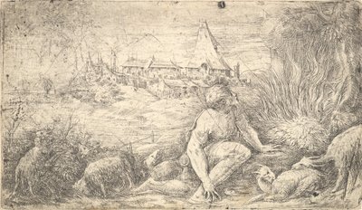Moses und der brennende Busch, ca. 1544-47 von Andrea Schiavone