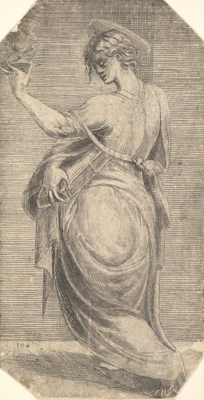 St. Johannes im Profil nach links, aus 